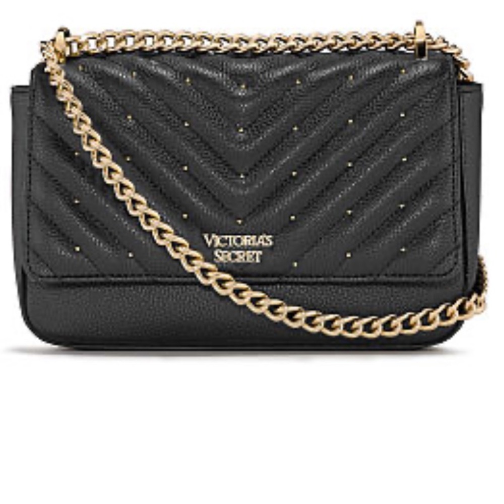 Studded V-Quilt Crossbody